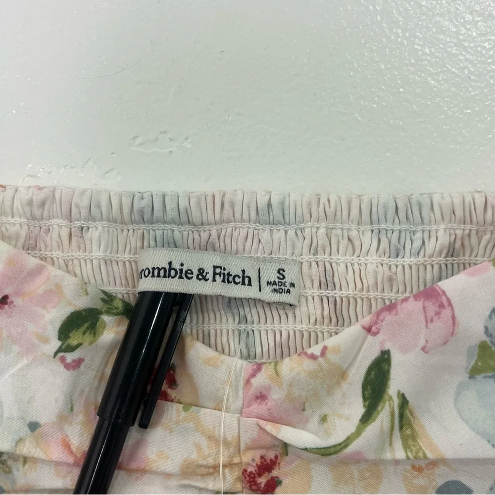 Abercrombie & Fitch Pastel Floral Puff Sleeve Crop Top NWT
